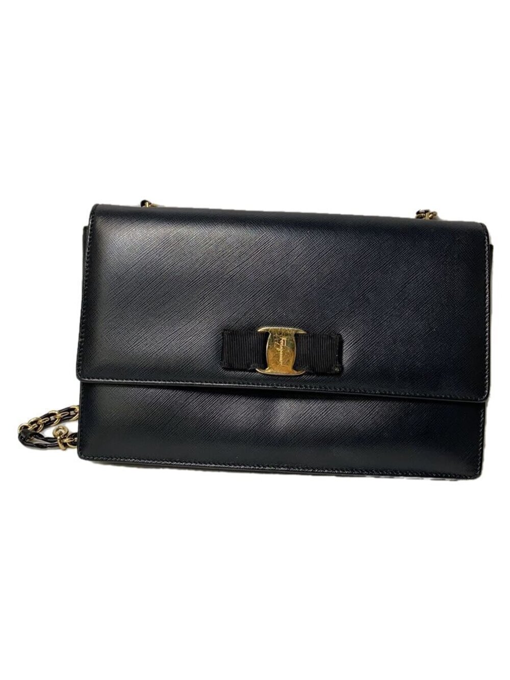 Salvatore Ferragamo Shoulder Bag Leather Black
